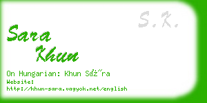 sara khun business card